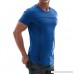 Mens Fashion Muscle Summer Patchwork Short Sleeve O-Neck T-Shirt Top Blouse Blue B07QGRHHZG